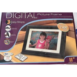 Smartparts 11 Inch Digital Picture Frame Wood Black LCD 128MB Remote Control